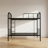 Lit superposé en métal au design moderne, lit double en acier, cadre en fer, mobilier de chambre à coucher pour hôtel et salon, couleur personnalisable