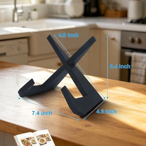 Wooden Recipe Holder <b>Solid</b> <b>Wood</b> <b>Desk</b> Stand For Cookbook Menu Tablet Phone Display Shelf - Product Image 4