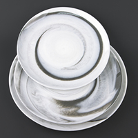 Ensemble de table à manger en porcelaine de qualité AB blanche écologique avec logo personnalisable, plat de service durable pour buffet, plat de service pour hôtels