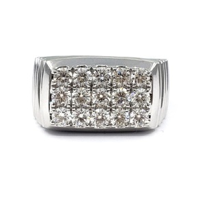 Bijoux fins en gros, brillants, de haute qualité, or blanc massif 18 carats, diamants véritables, classiques pour hommes, pour mariage, fiançailles, fête, anniversaire - Product Image 1