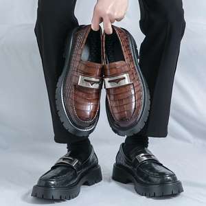 Nuevos Zapatos Oxford de Cuero para Hombre, Estilo Británico Casual de Lujo, Hechos a Mano, Impermeables, Color Verde Perenne, Formales, Sin Cordones, para Boda, Oficina, Profesionales - Product Image 5