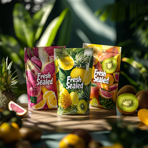Tùy chỉnh in trái cây túi hương vị khác nhau in kỹ thuật số Nắp kéo đứng túi ziplock thấp moq linh hoạt bao bì thực phẩm - Product Image 3