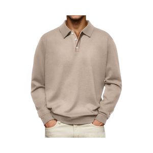 <span class=keywords><strong>Polo</strong></span> a maniche lunghe da uomo classica camicia da Golf Casual con colletto termico Pullover top da lavoro - Product Image 1