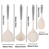 Ustensiles de cuisine quotidiens : Ensemble de spatules et cuillères à soupe en silicone antiadhésives, résistantes aux hautes températures et antidérapantes pour la maison