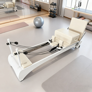 Oak Wood Reformer Curved <b>Leg</b> Painted White Portable Wood Reformer <b>Bed</b> WD-O P Curved Design Provides Ergonomic <b>Support</b> for a Comf - Product Image 3