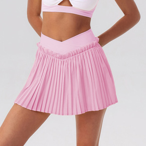 Aoyema Quick Dry Slim V Waist Pleated <strong>Skort</strong> With Hidden Pocket Built-in Shorts Fitness Pilates <strong>Women</strong> Tennis Skirt - Product Image 3