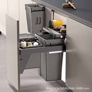Contenedores <span class=keywords><strong>de</strong></span> Basura Extraíbles <span class=keywords><strong>de</strong></span> Plástico para Cocina, Cestas Organizadoras con Clasificación Selectiva para Armarios - Product Image 3