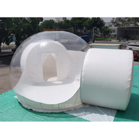 Tente à bulles gonflable transparente, diam. 5 mètres, 2 chambres, hôtel avec souffleur silencieux, portes en aluminium