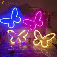 Atacado personalizado borboleta 12v neon led sinal alimentado por usb bateria colorida neon lâmpada flexível para crianças