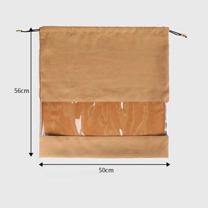 Sac de rangement de luxe en velours avec fenêtre transparente et cordon de serrage pour sacs à main, chaussures, maquillage, vêtements et organisateur de voyage - Product Image 4