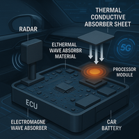 Absorbeurs thermiques en silicone EMC pour modules électroniques, ordinateurs portables, applications 5G, suppression des interférences électromagnétiques