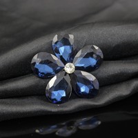Kancing Bunga Rhinestone Ukuran Campur Stok Tersedia Kancing Bunga Kristal Paduan Logam untuk Dekorasi Pakaian Aksesoris Pakaian DIY