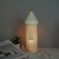 Lanterne LED creuse rétro marocaine en fer forgé, faite à la main, vernie au four, imprimée UV, style Moyen-Orient, porte-bougie blanc 3