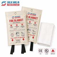 Couverture anti-feu d'urgence en fibre de verre pour la maison, résistante à la chaleur, pour la cuisine, avec impression de logo personnalisée, vente en gros