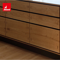Cuisine moderne en bois Alland de style scandinave, chaleur minimaliste, placage en chêne naturel, armoires de cuisine avec assemblage par tenons