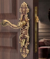 Serrure de porte intérieure en laiton massif de style architectural, loquet magnétique silencieux de luxe de style européen pour grandes portes doubles en bois