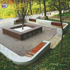 Nuevos Materiales de Construcción de Piedra, Banco de Jardín para Exteriores, Madera y Cemento, Resistente al Agua, Asientos Duraderos para Patio - Product Image 4