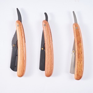 <span class=keywords><strong>Rasoir</strong></span> manuel traditionnel à manche en bois pour le rasage du visage et des barbes - Product Image 2