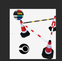 Barre de connexion télescopique réfléchissante pour cône de signalisation rétractable en plastique, pour barrière de sécurité routière
