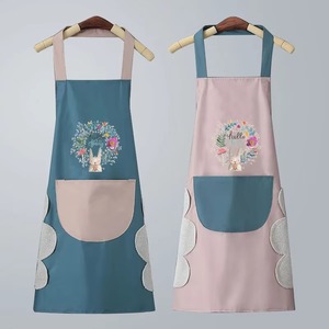 1 tablier de cuisine unisexe imperméable et résistant à l'huile avec grande poche, pour essuyer les mains, usage domestique et nettoyage - Product Image 4