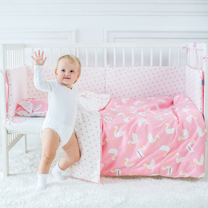 Vuelos baratos de China al por mayor de punto Rosa patrón impreso suave muselina bebé cama <span class=keywords><strong>cuna</strong></span> set - Product Image 1