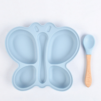 Ventes chaudes Articles pour bébés Vaisselle en silicone personnalisée Ensembles de repas Ensembles pour nouveau-nés Cadeau Assiettes Ensembles Style animal mignon