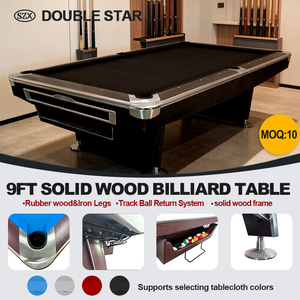 Mesa de Billar de Madera Maciza al por Mayor, Mesa de Billar de Madera de Caucho con Patas Ajustables de Metal, Mesa de Juego Profesional para Club - Product Image 2