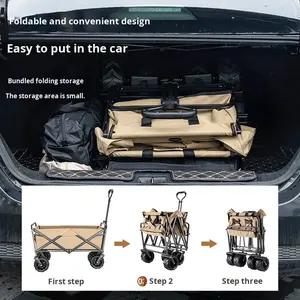 Hot Selling Outdoor Draagbare Camping Trolley Wagon Premium Stalen Opvouwbare Vierwielige Eenvoudig Te Gebruiken Campingkar - Product Image 4