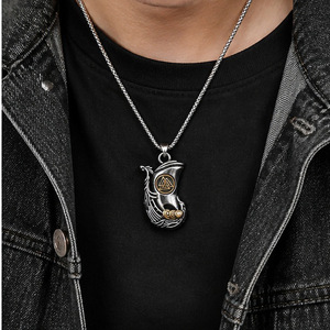 yunnique Viking Ship Pendant Necklace Stainless Steel Unisex Gift Jewelry Geometric Wings Design JD215 - Product Image 4