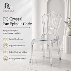เก้าอี้คริสตัลแฟนสปินเดิล DM EVENT PC ผลิตจากโพลีคาร์บอเนตใส เฟอร์นิเจอร์โรงแรม ทนทาน น้ำหนักเบา ใช้ภายในอาคาร - Product Image 1