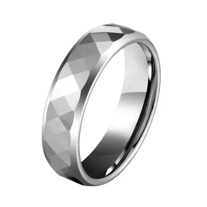 Граненый шаблон молотковое вольфрамовое кольцо серебряное вольфрамовое кольцо Карбидное кольцо вольфрамовое мужское