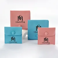 Sac en velours personnalisé avec logo imprimé de luxe pour le rangement des colliers, des bagues et des boucles d'oreilles, pochette à bijoux pour emballage cadeau