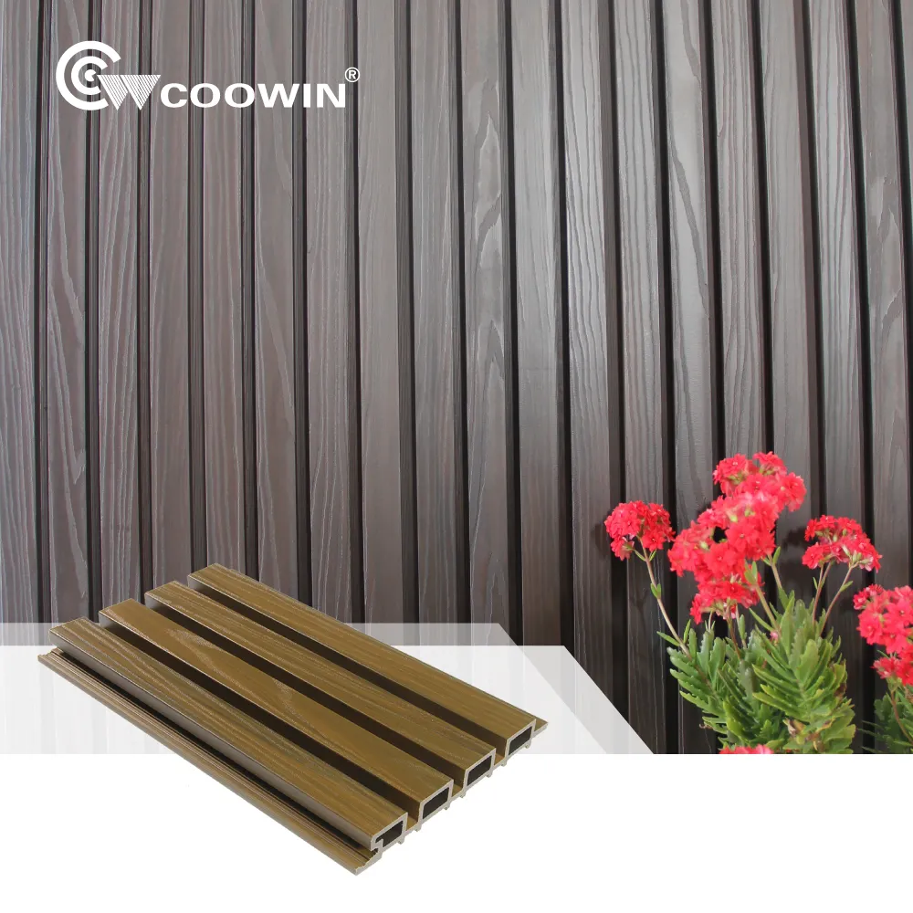 Outdoor partition wpc wall board cladding fluted decorative exterior wpc wall panel