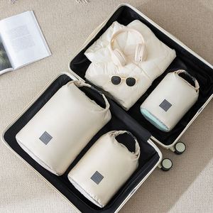 New Geometric Polyester Roll-Top Travel Clothing Storage <b>Bag</b> Three-Piece Set Waterproof Handheld Jacket <b>Compressible</b> Dustproof - Product Image 2