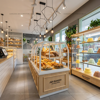Vitrine réfrigérée pour pâtisserie en verre incurvé, équipement industriel, vitrine à pâtisserie autoportante, armoire de présentation de gâteaux
