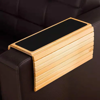 Plateau pliable pour accoudoir de canapé 2026, table portable avec poches de rangement et support pour téléphone portable, porte-gobelet pour canapé