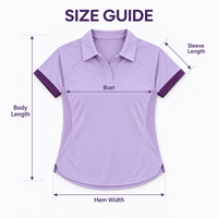 Polo de tennis personnalisé pour femme à manches courtes, avec poignets contrastants et empiècements latéraux en mesh, séchage rapide, coupe ajustée, idéal pour l'entraînement sur le terrain