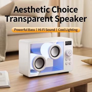 Alarma Altavoz de escritorio inalámbrico portátil creativo Pantalla de reloj de tiempo pequeño Nuevo diseño con transparente para tecnología - Product Image 6