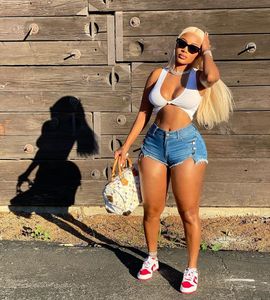 Venta al por mayor de las mujeres pantalones vaqueros de talla grande corto Mujer Jeans Sexy Stretch Denim Shorts Mujeres Blue <span class=keywords><strong>Jean</strong></span> Shorts para las mujeres - Product Image 2