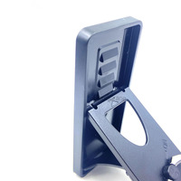 Béquille pliable en plastique noir 2-en-1 avec support d'anneau rotatif pour tablettes iPad et Kindle Portable pour la maison, le bureau et le lit
