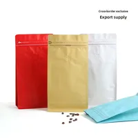 Grains de café feuilles de thé nourriture pour chien valve unidirectionnelle appât en feuille d'aluminium 50 pièces sacs d'emballage alimentaire scellés à huit côtés pour le stockage