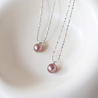 S925 Sterling Silver Natural Edison Pearl Pendant Collier Clavicule pour Femme, Niche, Polyvalent et Internet-Style Tendance