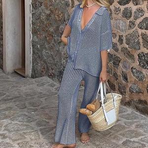 Beach Suit Women's Solid Color Sexy Knitted Hollow Out Beach Bikini Swimsuit Outer 2 Pieces Set Fashion - Product Image 4