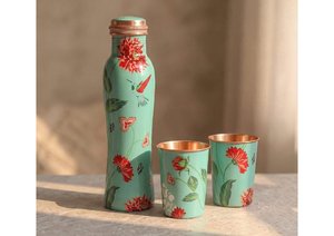 Attractive Design Decorative Printed Copper <b>Bottle</b> Drinking Accessories <b>Prime</b> Quality Copper Material Affordable Price - Product Image 2