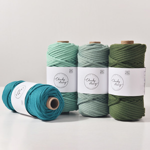 Dây thừng cotton bện 5mm, móc tay, dây thô dùng làm phụ kiện túi xách & quần áo, làm đồ thủ công tự làm, 50 thước/cuộn - Product Image 3