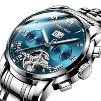 Jam Tangan Otomatis Tevise 9005 Big Skeleton Mewah Tourbillon Pria Berlian Fashion Baja Tahan Karat Mekanik Otomatis