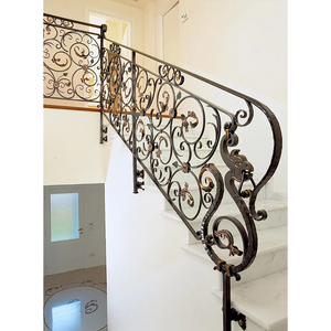 Tiêu chuẩn cao dân cư tùy chỉnh sắt cầu thang lan can hiện đại thanh lịch sắt cầu thang lan can cho biệt thự - Product Image 5