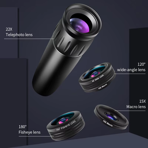 22X <span class=keywords><strong>Telescopio</strong></span> para teléfono móvil Ojo de pez Gran angular Macro 4 en 1 <span class=keywords><strong>Kit</strong></span> de lente de cámara para teléfono móvil - Product Image 3