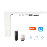 Kit de rail de rideau motorisé intelligent silencieux de 3 m, moteur de rideau électrique automatique intelligent, poteaux et accessoires pour la maison, l'hôtel, le bureau