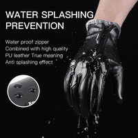 Haute qualité en cuir PU hommes gants complets noir hiver chaud gants d'équitation écran tactile quotidien cyclisme Sports de plein air